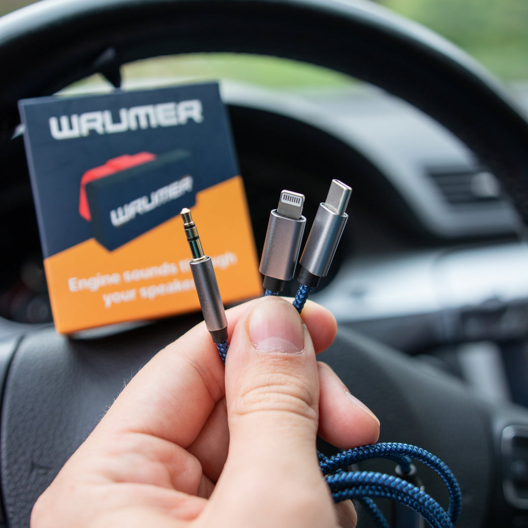 Wrumer is a device that feeds engine sounds through your car's